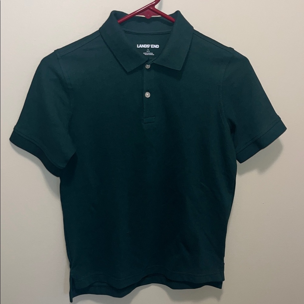Lands' End Forest Green Polo Shirt NWOT